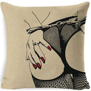 Square Home Decor Couch Sofa Sexy Pillow Kinky Fetish Handcuffs Cushion Unicorn
